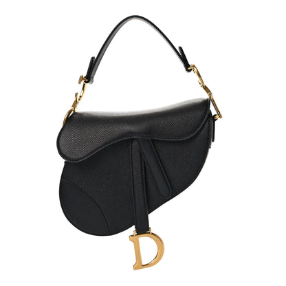 Christian Dior Grained Calfskin Mini Saddle Bag Black 1 of 9