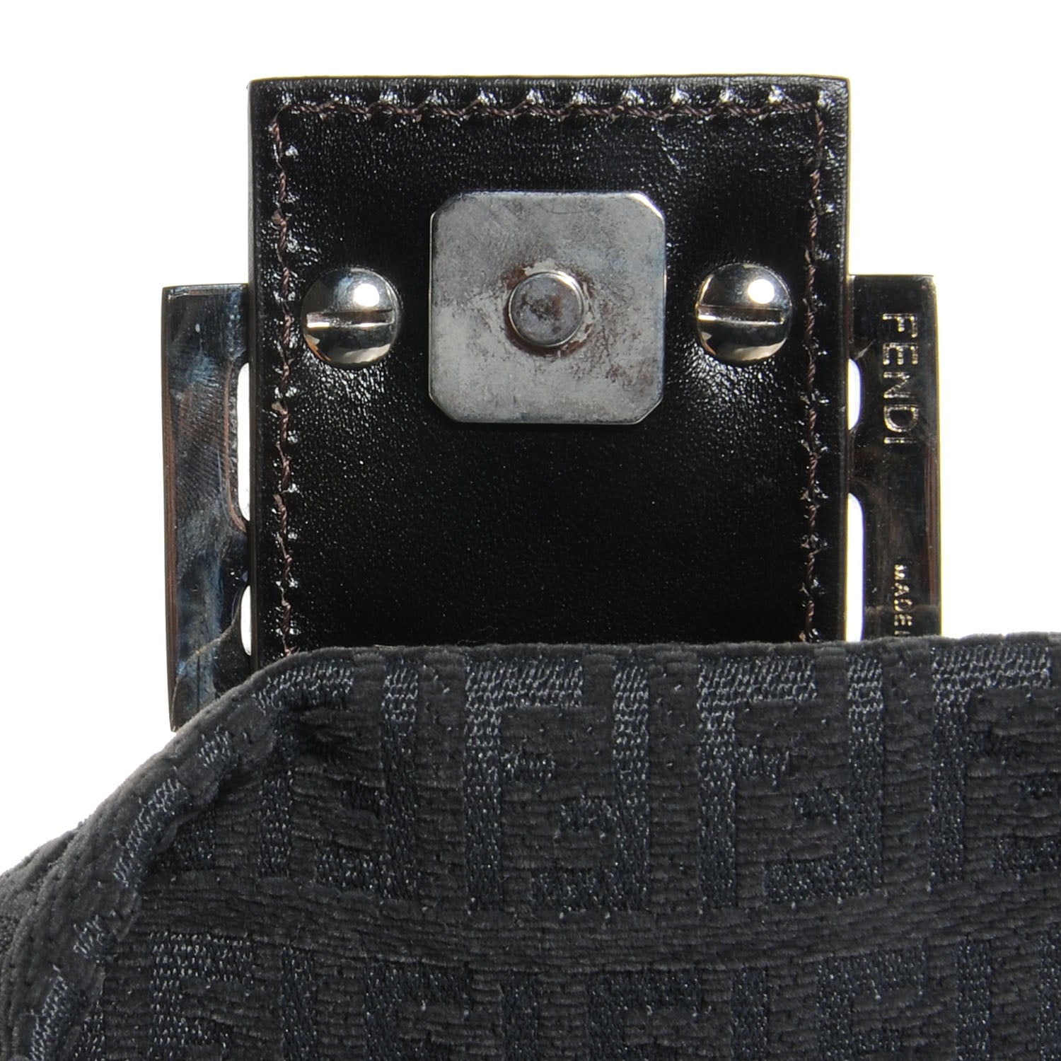 Fendi Velvet Zucchino Suede Mini Mama Baguette Grigio Testa di Moro 8 of 8