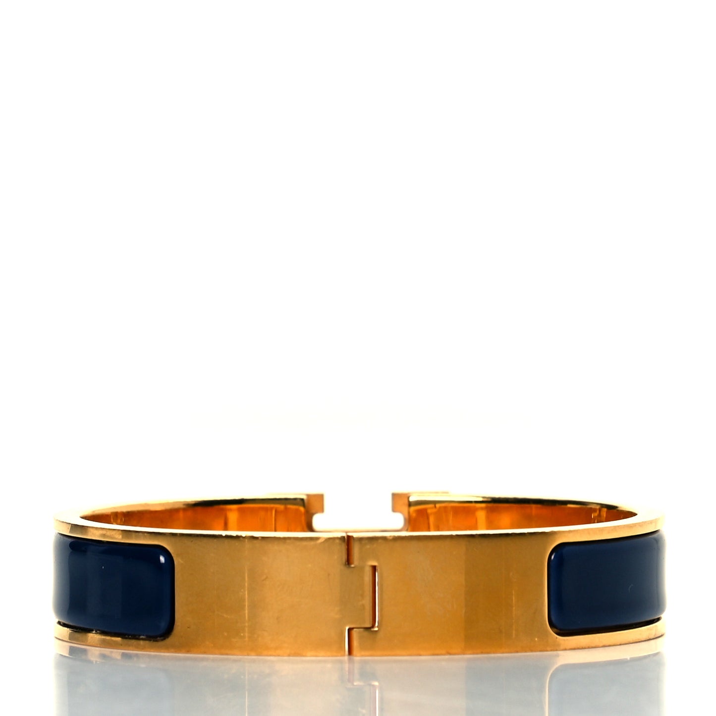 Enamel Narrow Clic Clac H Bracelet GM Bleu Biarritz