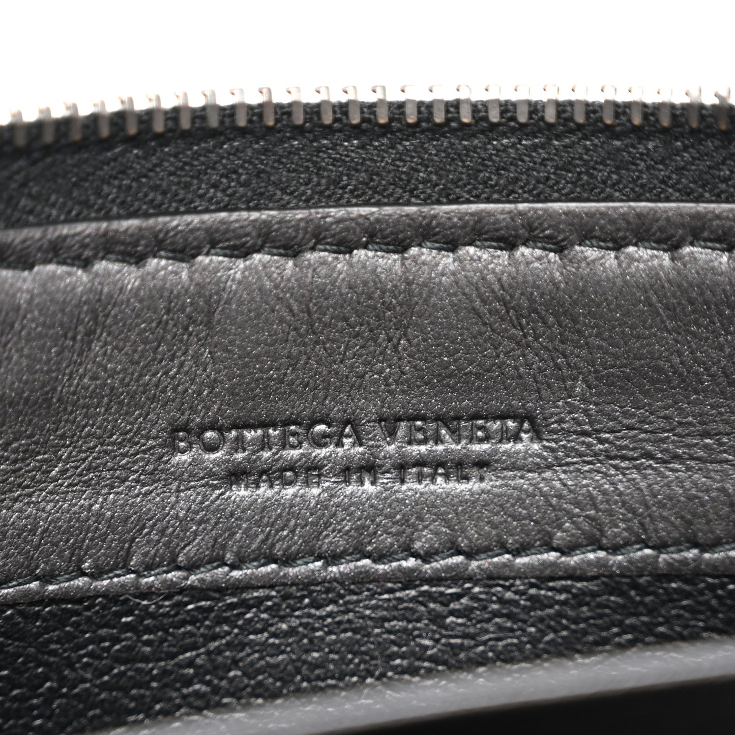 Metallic Nappa Intrecciato Zip Around Wallet Grey
