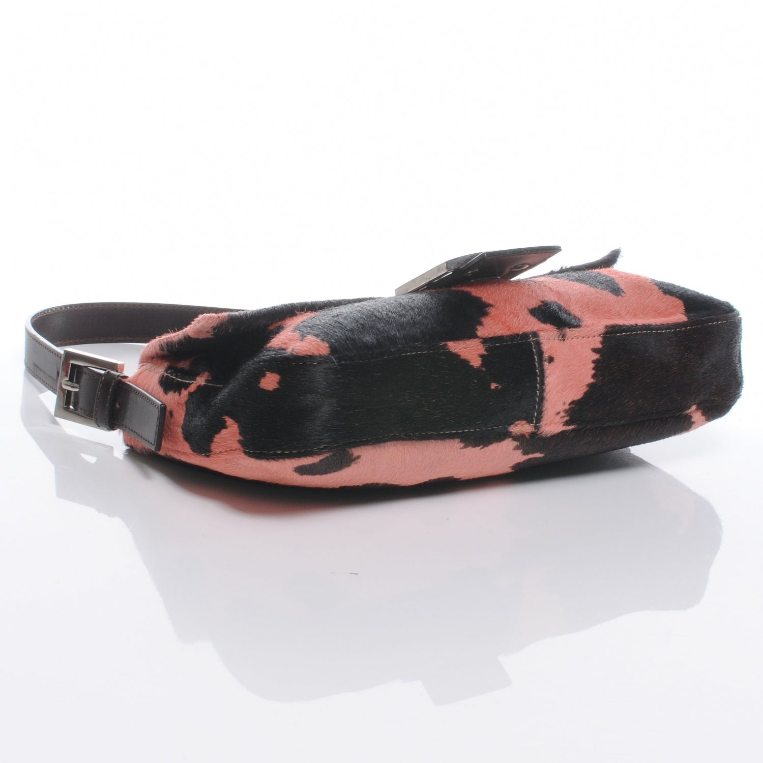 Fendi Calf Hair Cow Print Baguette Pink Black 4 of 8
