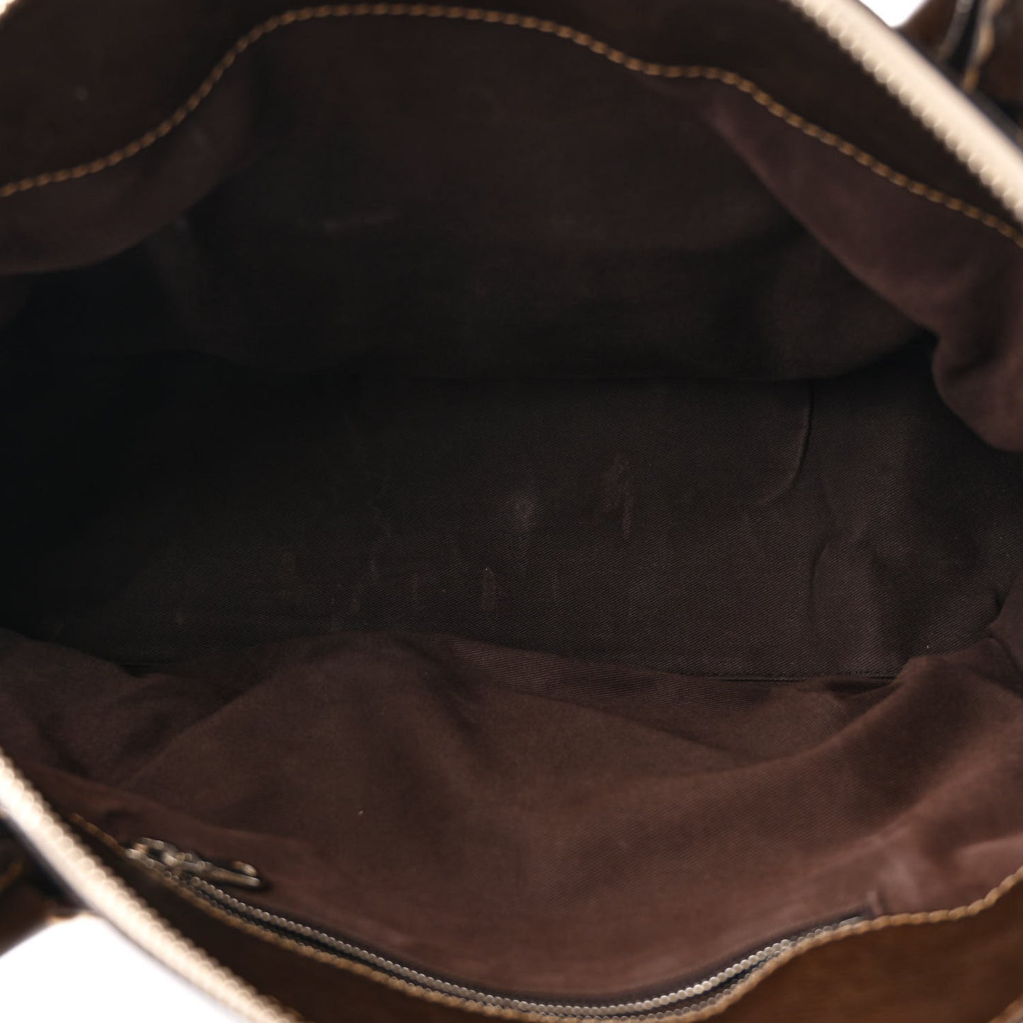 Shiny Tanned Calfskin Large Edith Bag Brun
