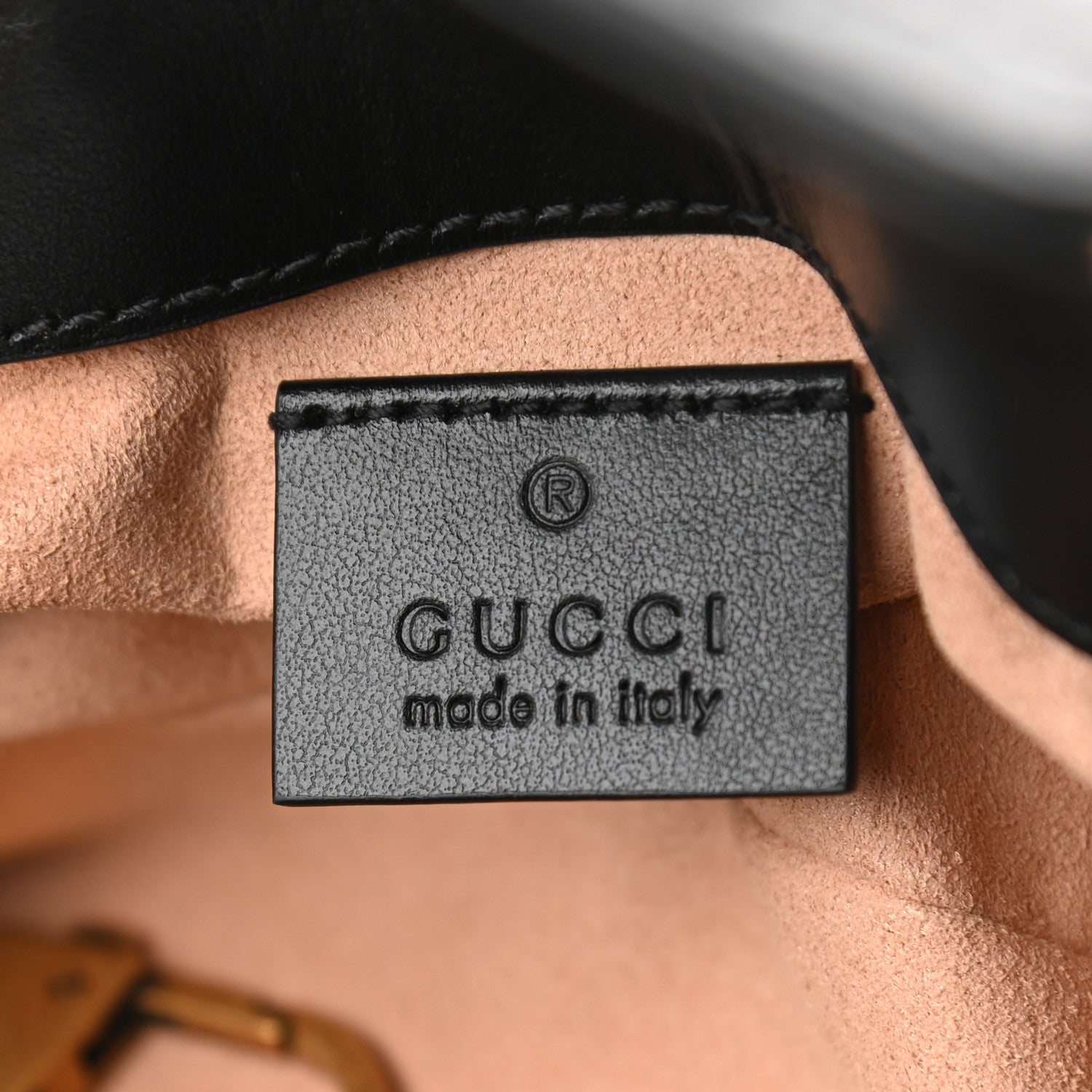 Gucci Calfskin Matelasse Super Mini GG Marmont Shoulder Bag Black 6 of 12