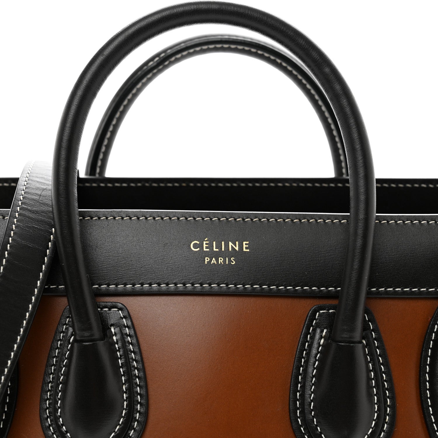 Celine Smooth Calfskin Suede Nano Tri-Color Luggage Chestnut 5 of 9