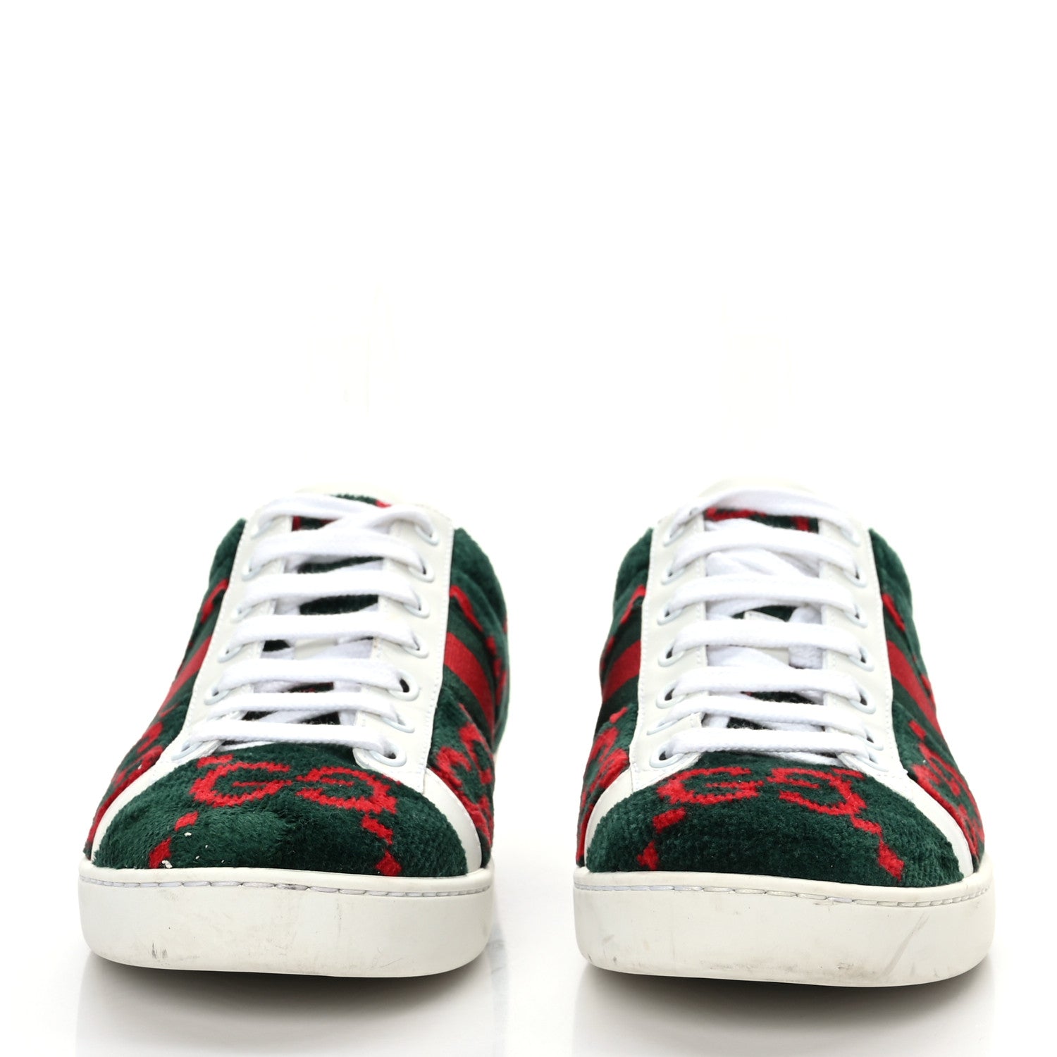 Gucci Terry Cloth GG Monogram Web Womens Ace Sneakers 36.5 Green Red 2 of 7