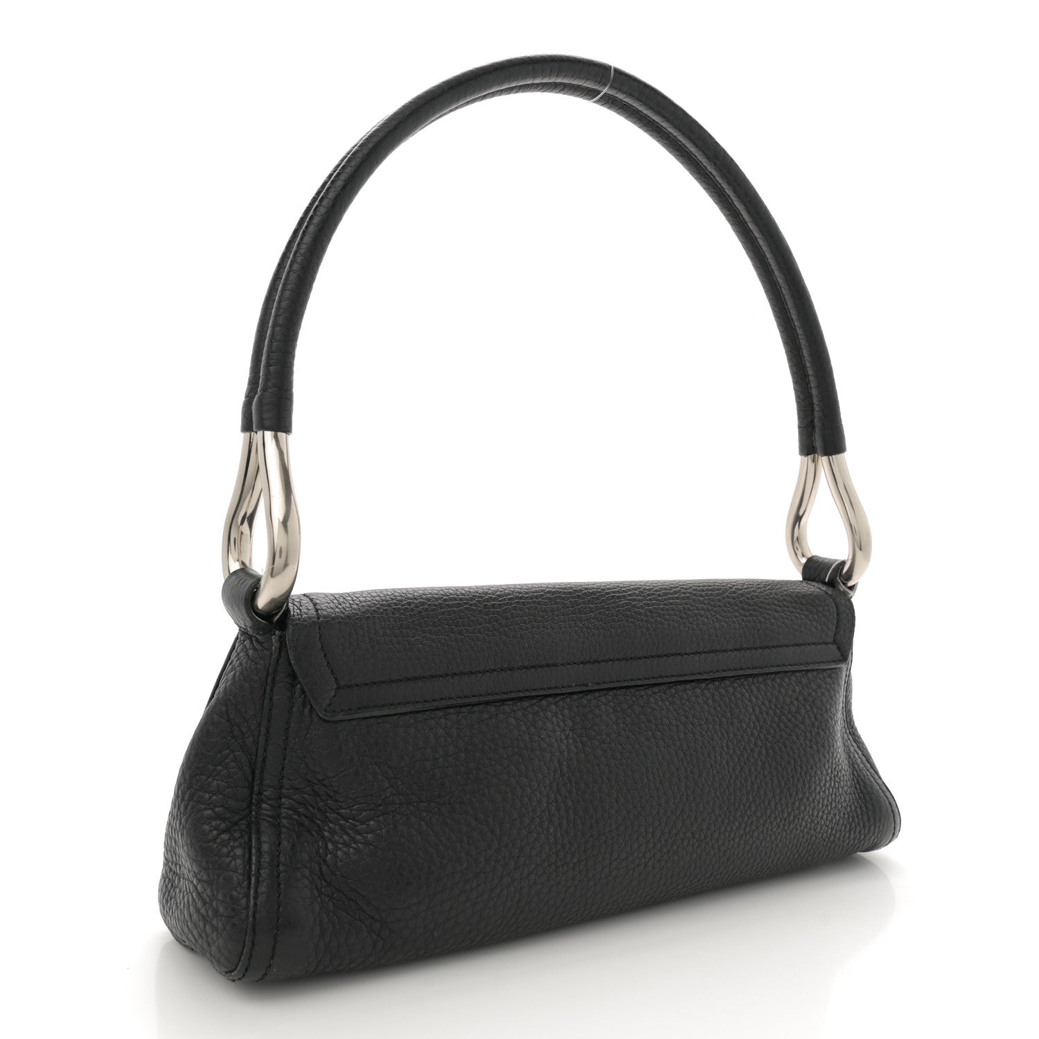 Prada Vitello Daino Swing Flap Shoulder Bag Black 3 of 11