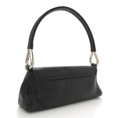Prada Vitello Daino Swing Flap Shoulder Bag Black 3 of 11