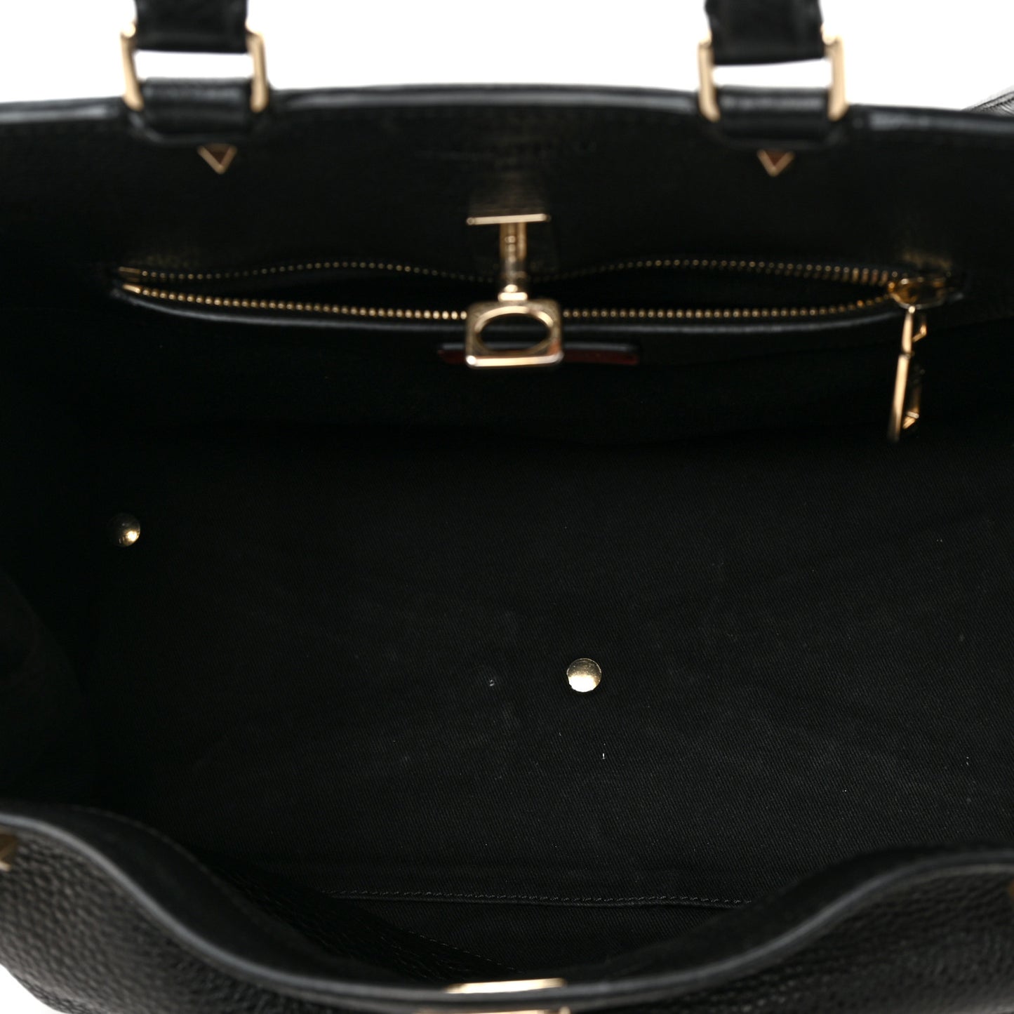Pebbled Calfskin Large JoyLock Satchel Black