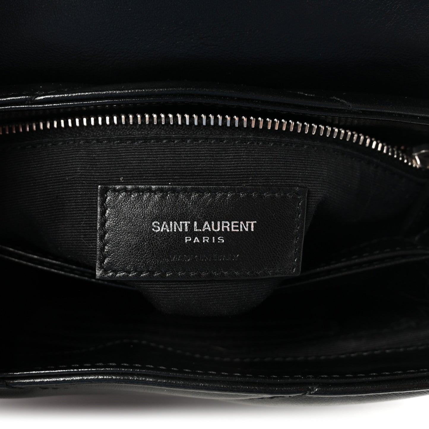 Calfskin Y Quilted Monogram Toy Loulou Crossbody Bag Black