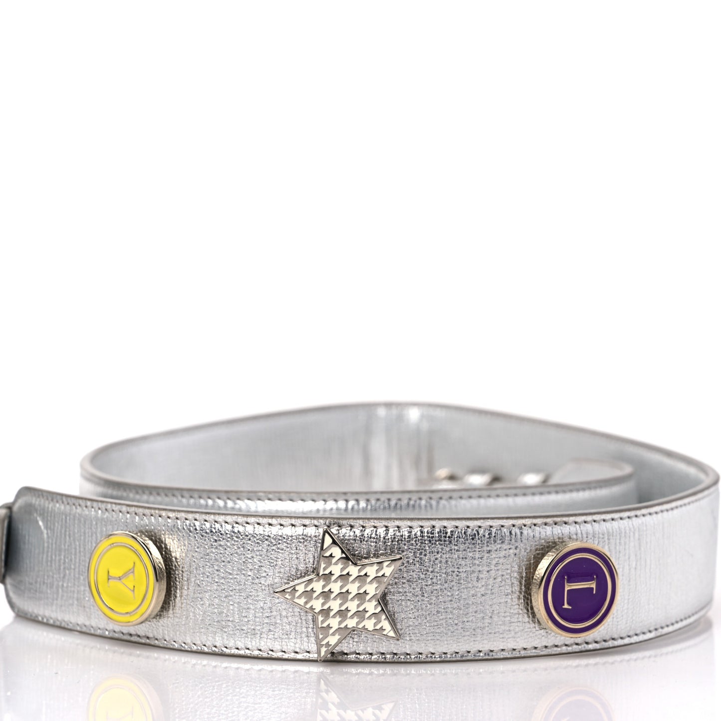 Metallic Grained Calfskin Cannage Small Lucky Badges My Lady Dior Silver