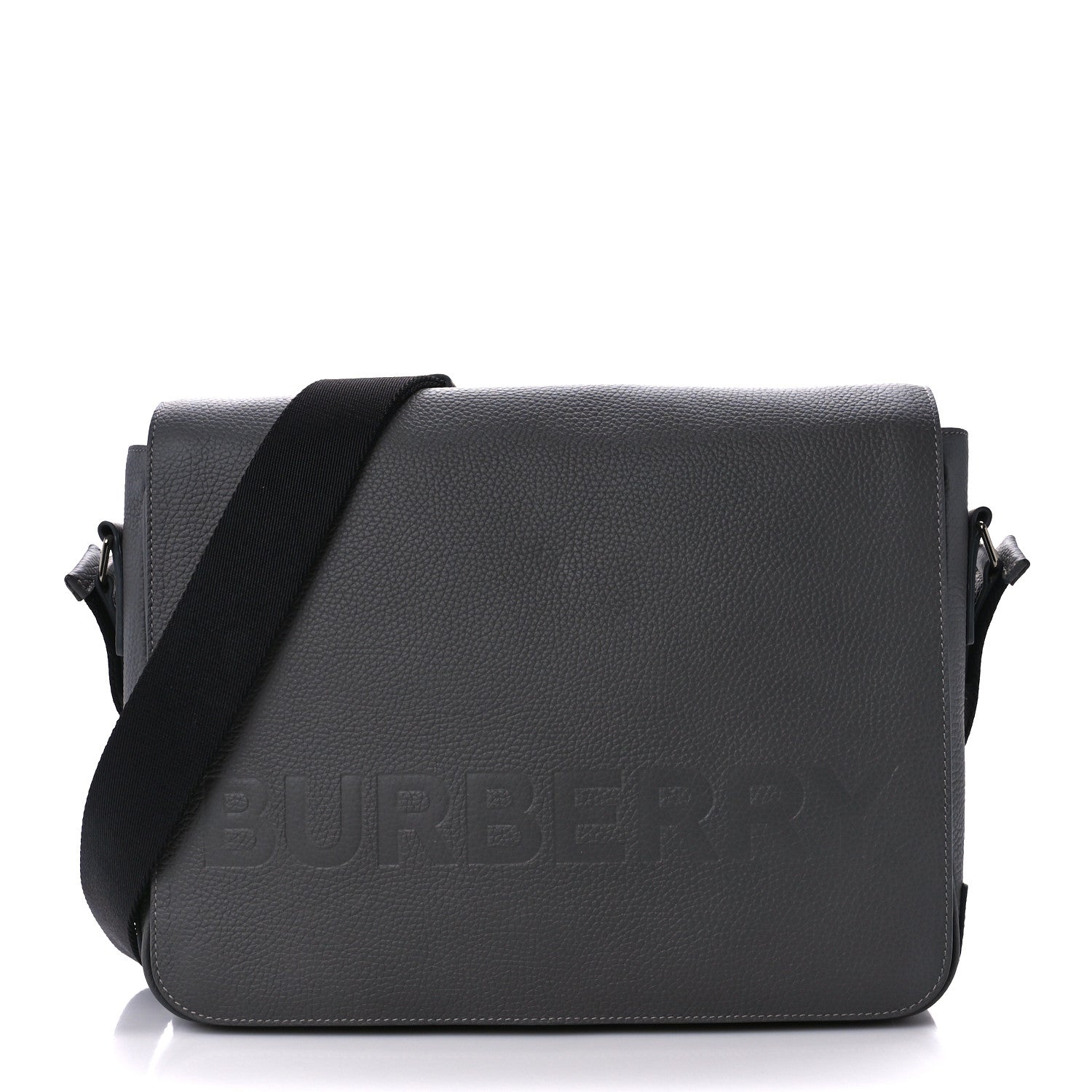 Burberry Calfskin Logo Messenger Charcoal Grey 1 of 13