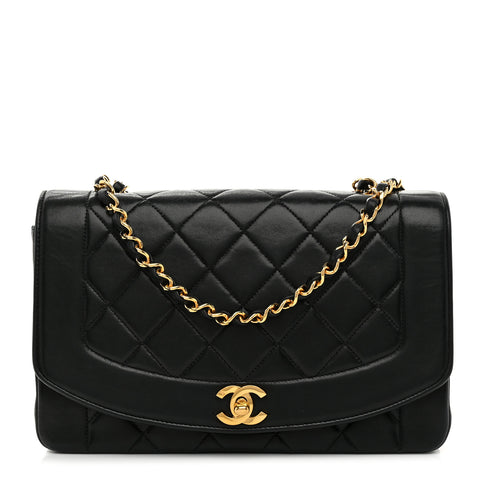Lambskin Quilted Small Single Flap Black