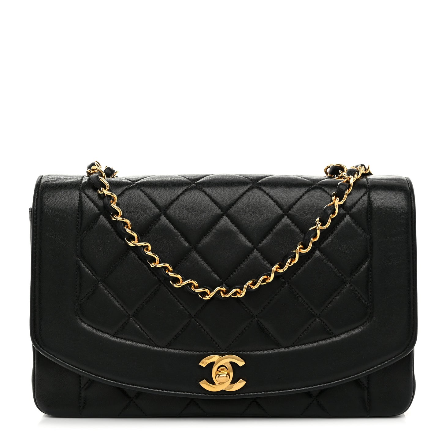 Lambskin Quilted Small Single Flap Black