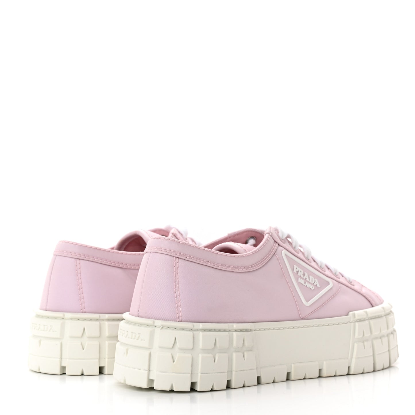 Re-Nylon Gabardine Triangle Logo Double Wheel 50mm Sneakers 40 Alabastro