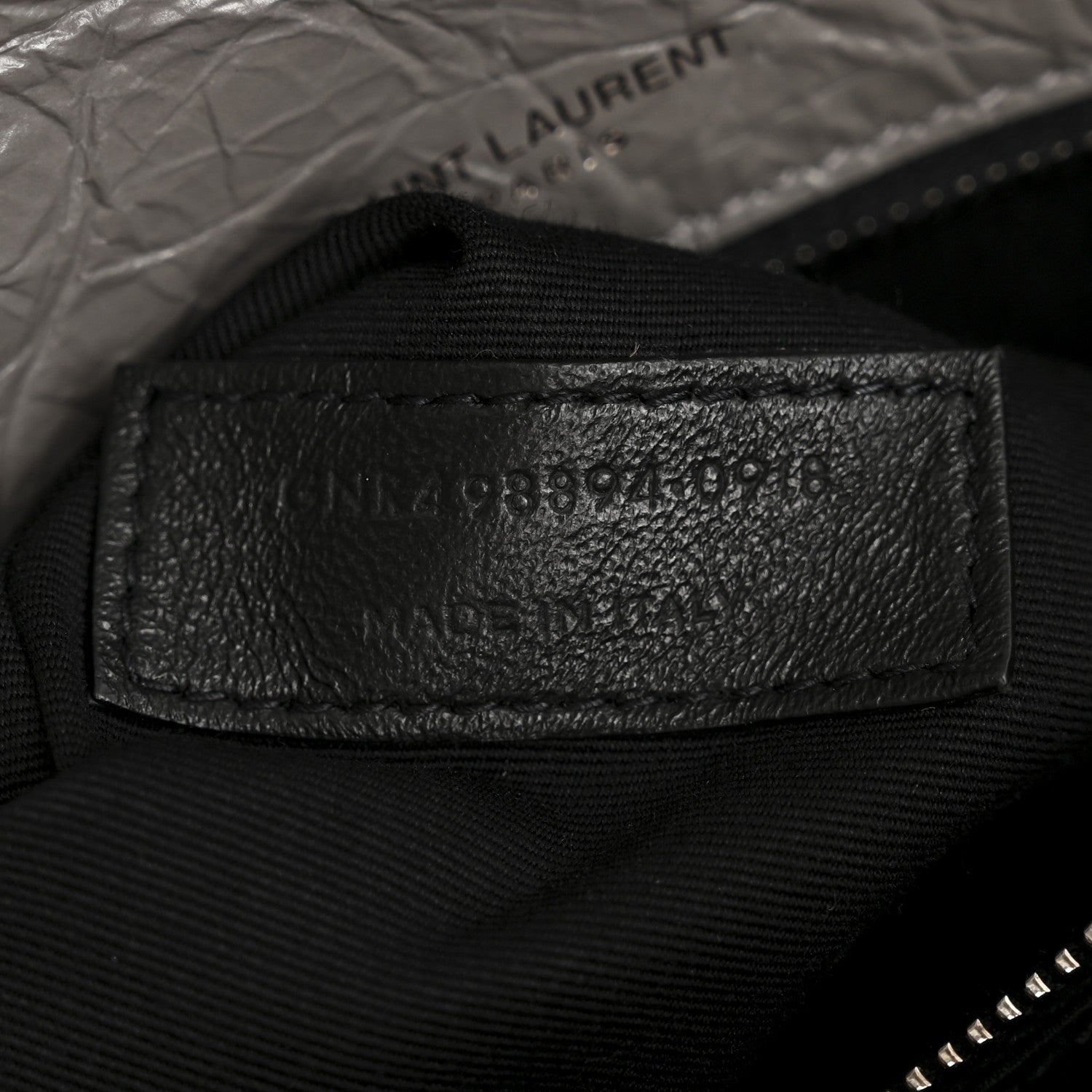 Saint Laurent Crinkled Calfskin Matelasse Monogram Medium Niki Chain Satchel Fog 7 of 14