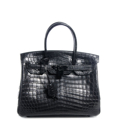 Hermes Matte Niloticus Crocodile Birkin 30 SO BLACK 1 of 10