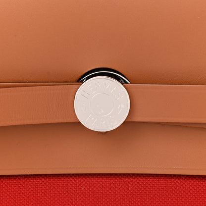 Hermes Vache Hunter Toile Herbag Zip 39 MM Rouge Tomate Natural 8 of 11