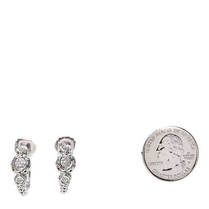 John Hardy Sterling Silver Diamond Classic Chain Circle Hoop Earrings 2 of 4