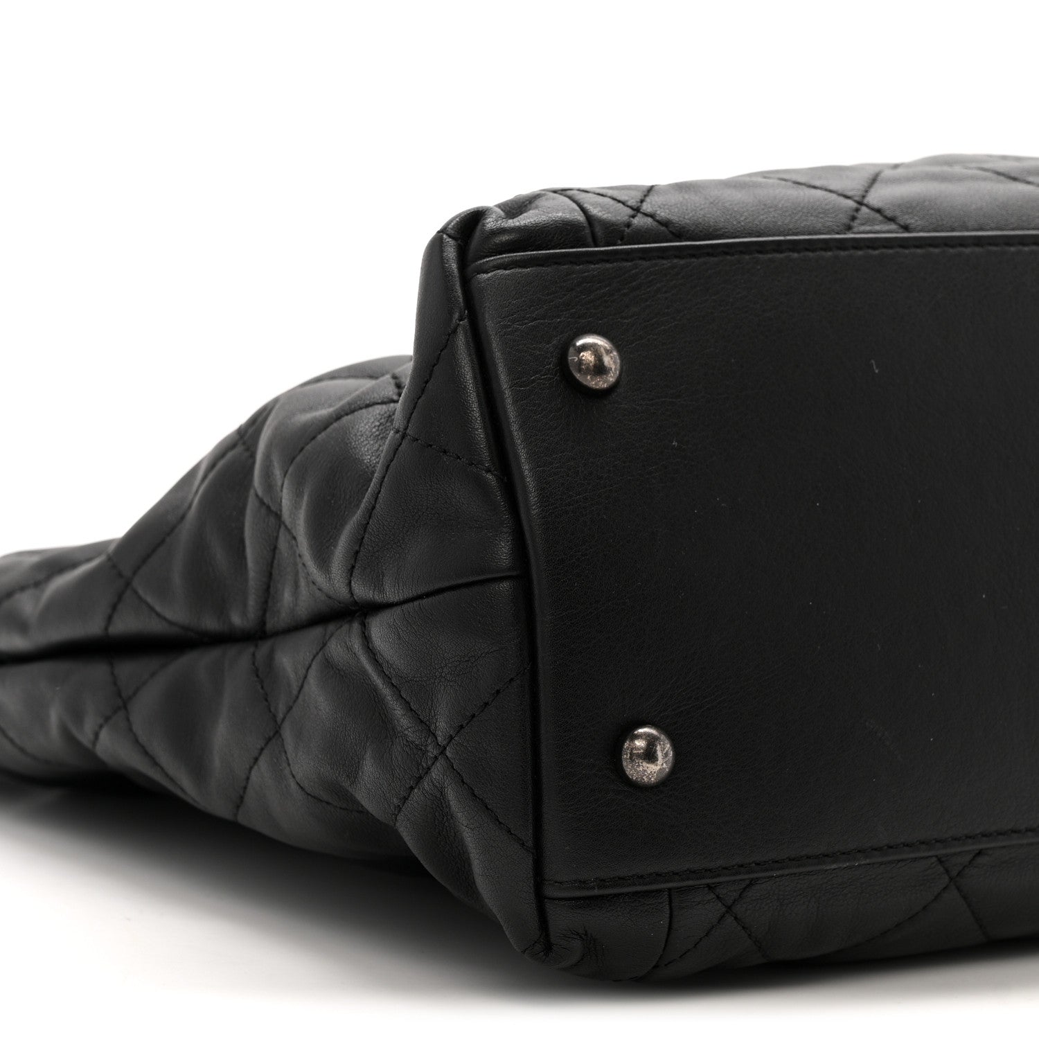 Chanel Calfskin Quilted Large Coco Pleats Tote Black 9 of 13
