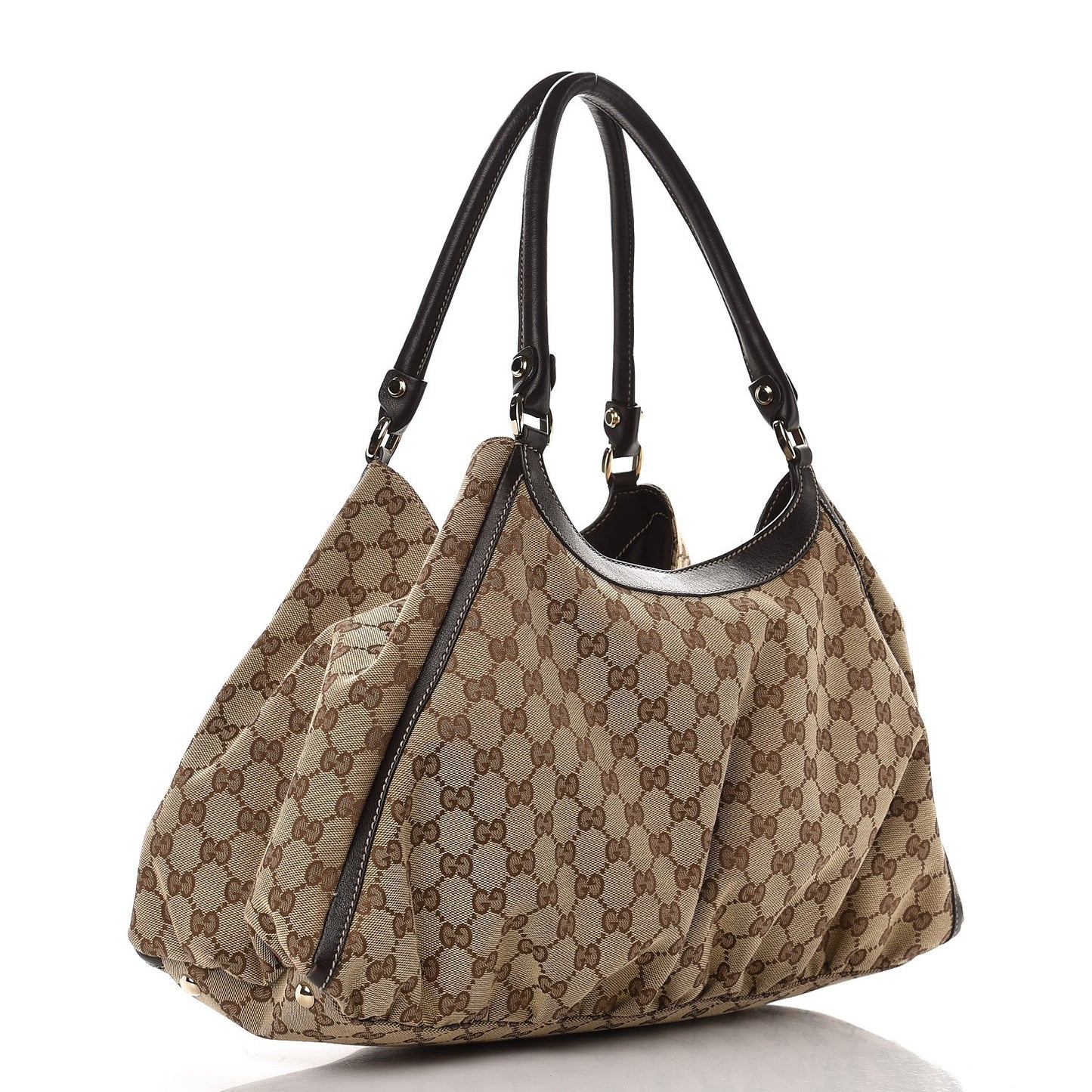 Monogram Large D Gold Hobo Dark Brown