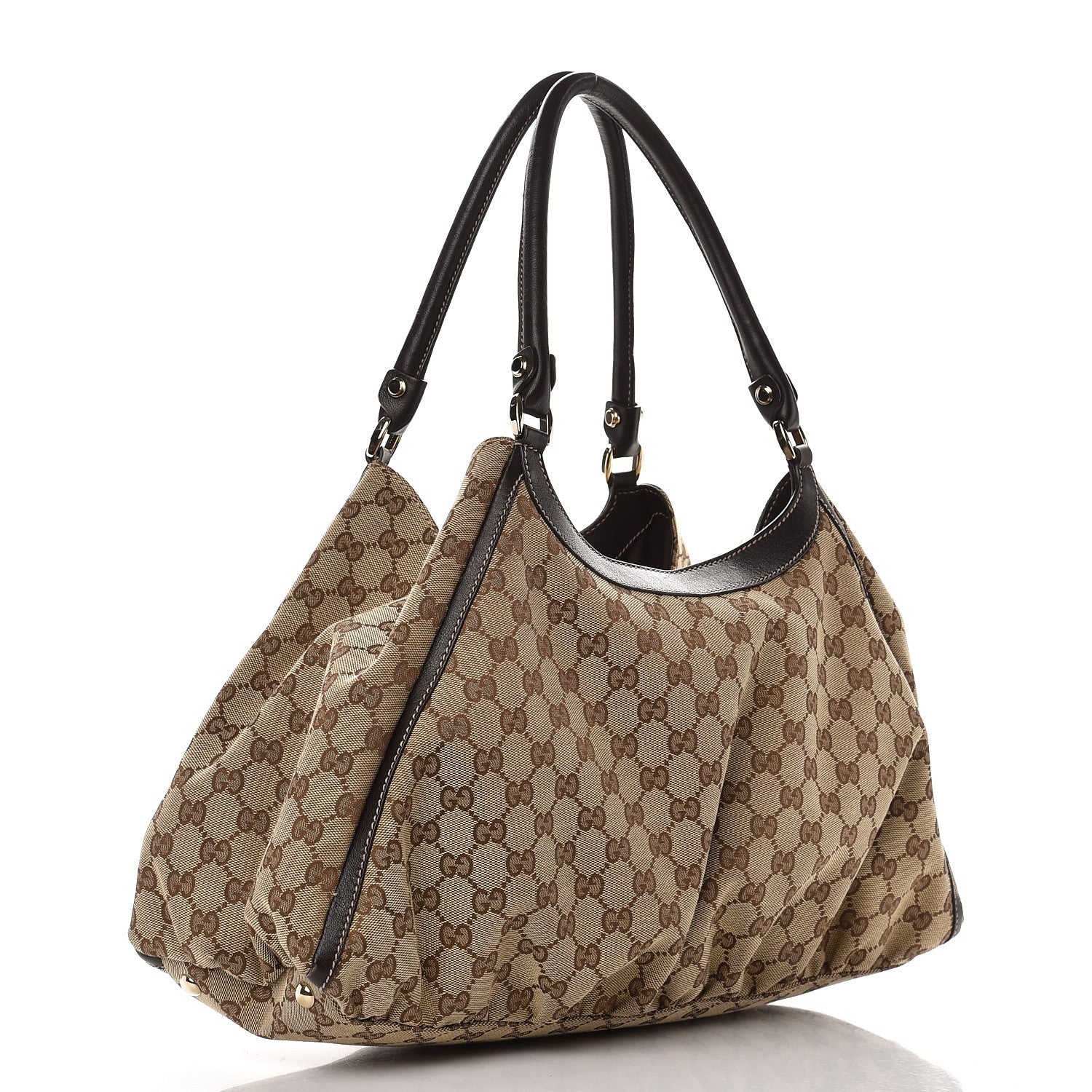 Gucci Monogram Large D Gold Hobo Dark Brown 3 of 11