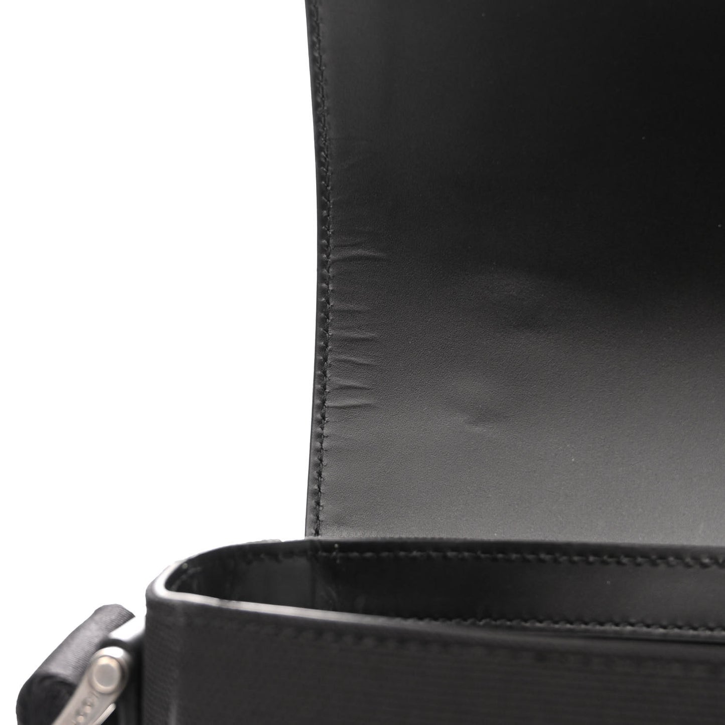 Techno Canvas Web Flap Messenger Bag Black