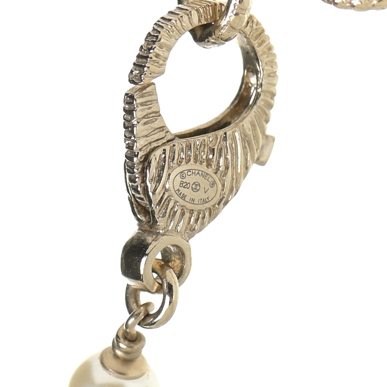 Chanel Crystal Baguette Pearl CC Cross Pendant Necklace Gold 6 of 6
