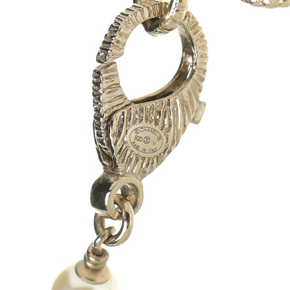Chanel Crystal Baguette Pearl CC Cross Pendant Necklace Gold 6 of 6