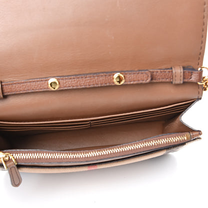 Burberry Derby Calfskin House Check Wallet On Chain Brown 5 of 9