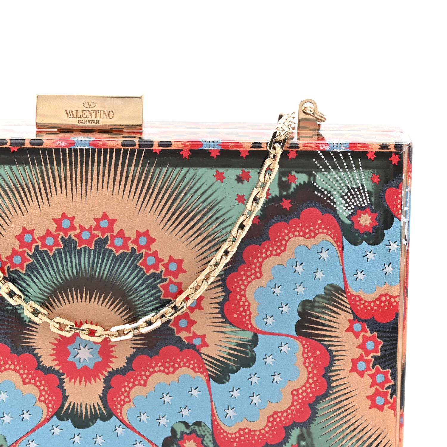 Valentino Garavani Plexiglass Volcano Print Minaudiere Bag Multicolor 6 of 11