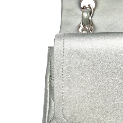 Chanel Metallic Lambskin Quilted Jumbo Double Flap Green 15 of 16
