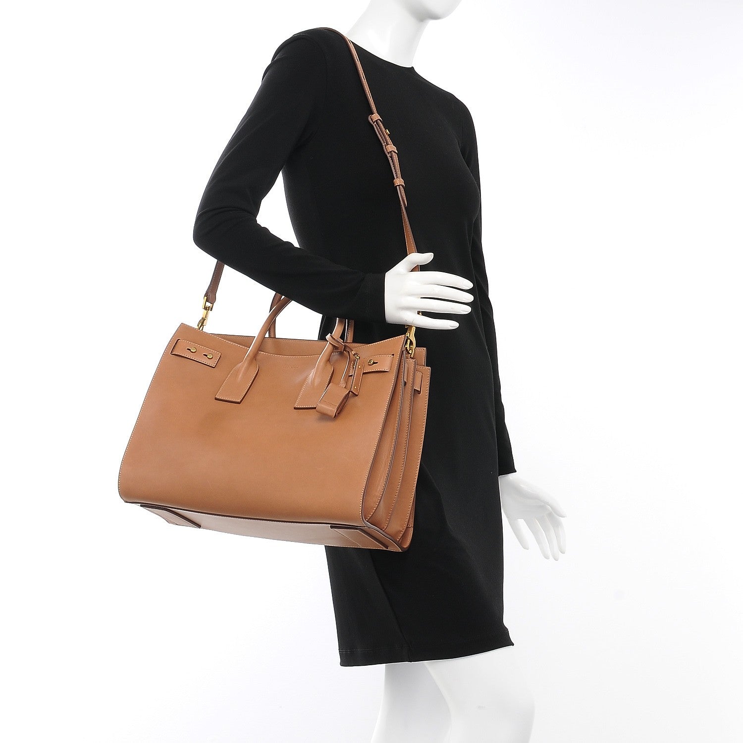 Saint Laurent Smooth Calfskin Medium Supple Sac De Jour Brown 3 of 9