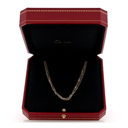 Cartier 18K Pink Yellow White Gold Three Chain Necklace 5 of 5