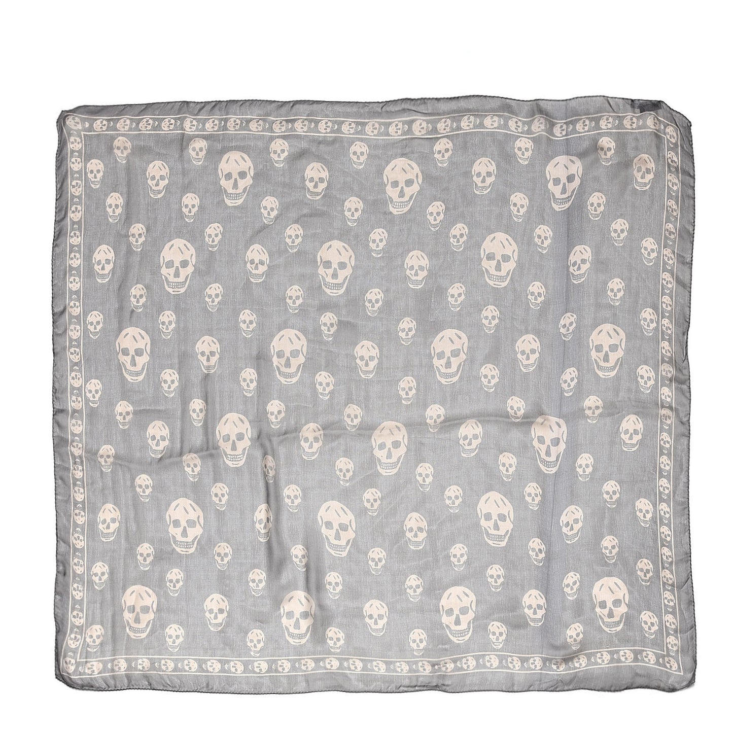Silk Chiffon Skull Scarf Grey