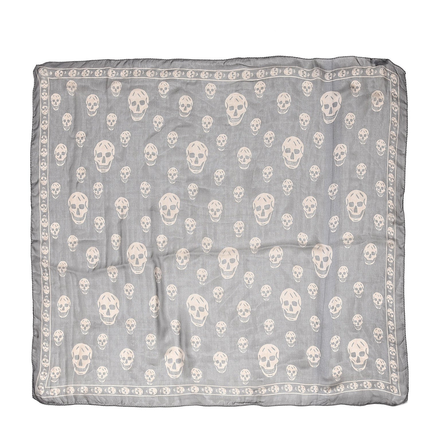 Alexander McQueen Silk Chiffon Skull Scarf Grey 1 of 4
