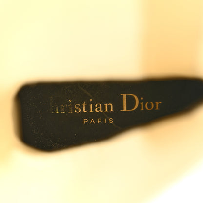Christian Dior Calfskin Knit Fabric Diorland Combat Boots 38 Black White 6 of 11