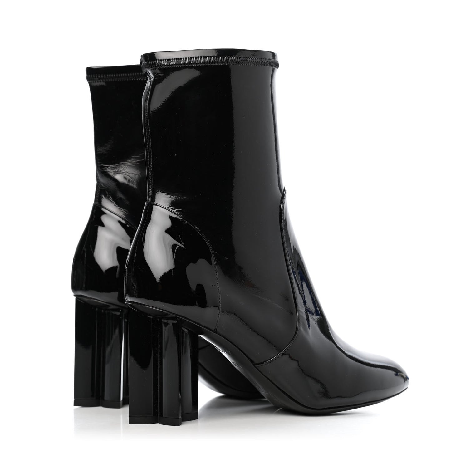 Patent Silhouette Ankle Boots 37.5 Black