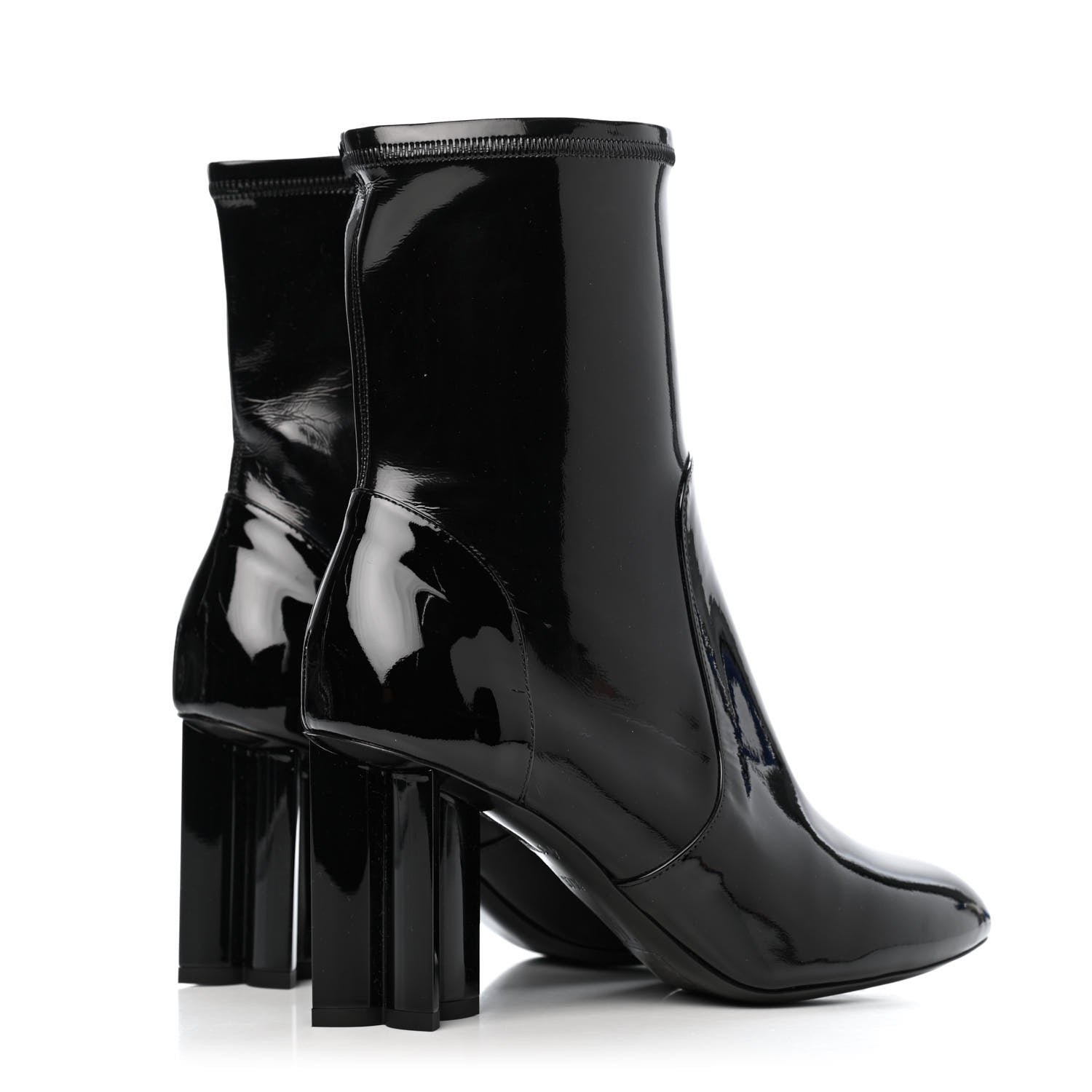 Louis Vuitton Patent Silhouette Ankle Boots 37.5 Black 3 of 4