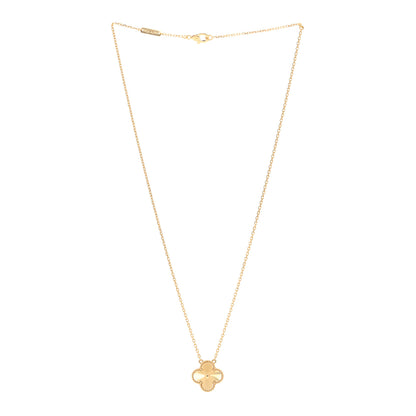 Van Cleef & Arpels 18K Yellow Gold Guilloche Vintage Alhambra Pendant Necklace 3 of 6