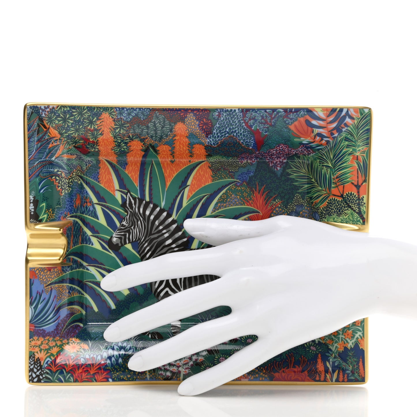 Porcelain Mountain Zebra Ashtray Chlorophylle