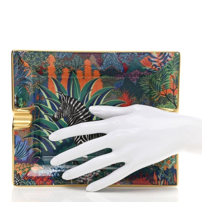 Hermes Porcelain Mountain Zebra Ashtray Chlorophylle 2 of 6
