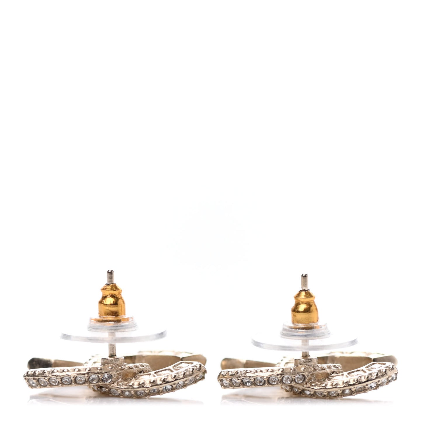 Crystal Timeless CC Earrings Light Gold