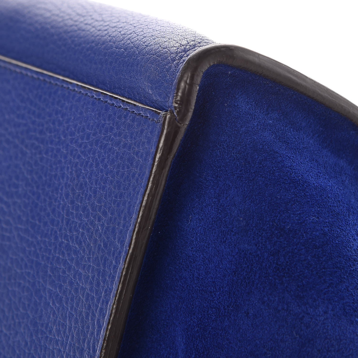 Celine Drummed Calfskin Suede Small Trapeze Indigo 16 of 18
