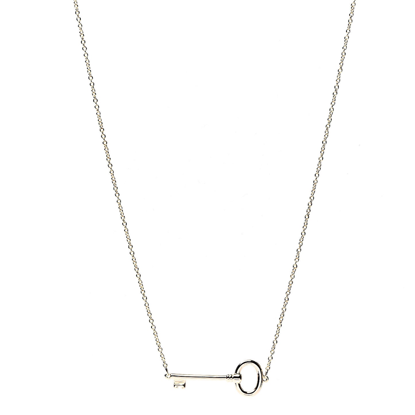 18K Rose Gold East-West Oval Key Pendant Necklace
