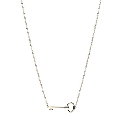 Tiffany 18K Rose Gold East-West Oval Key Pendant Necklace 1 of 5