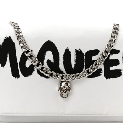 Alexander McQueen Nylon Graffiti Skull Small Crossbody Bag White Black 8 of 10