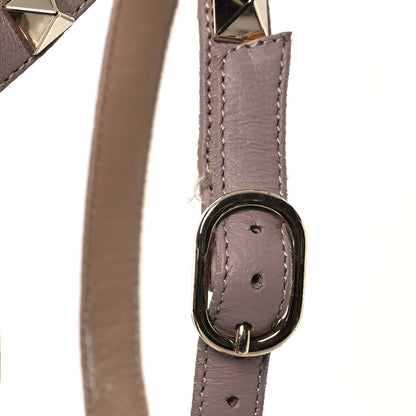 Valentino Garavani Pebbled Calfskin Rockstud Ankle Strap 100mm Pumps 37.5 Poudre 9 of 11