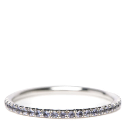 Tiffany 18K White Gold Aquamarine Metro Ring 7 1 of 4