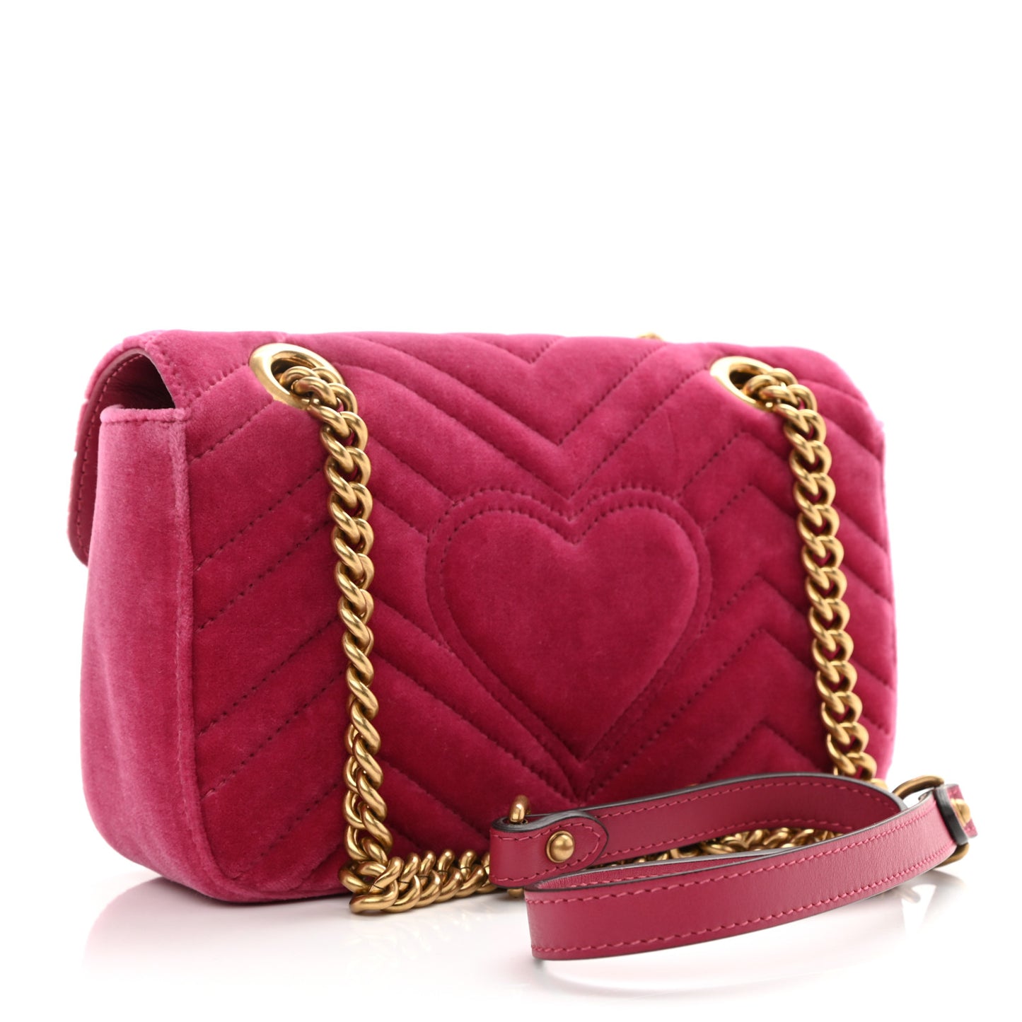 Velvet Matelasse Mini GG Marmont Shoulder Bag Light Raspberry Rose