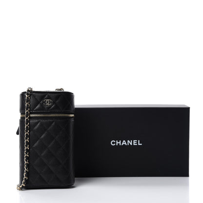 Chanel Caviar Quilted Phone Holder With Chain Black 11 of 11